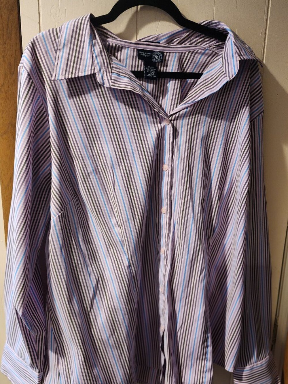 Venezia Jeans Plus Size 22/24 Striped Stretch Button Down Shirt